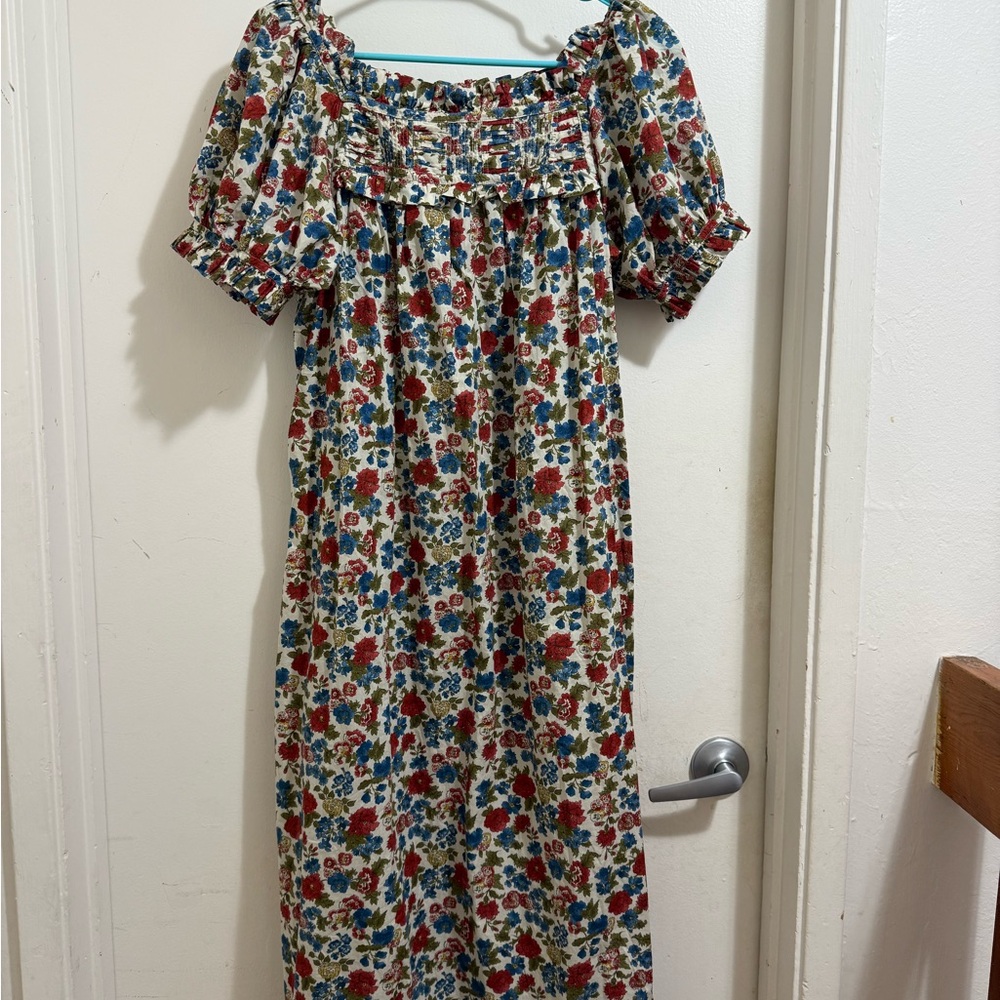 Doen Floral Print Midi Length Dress